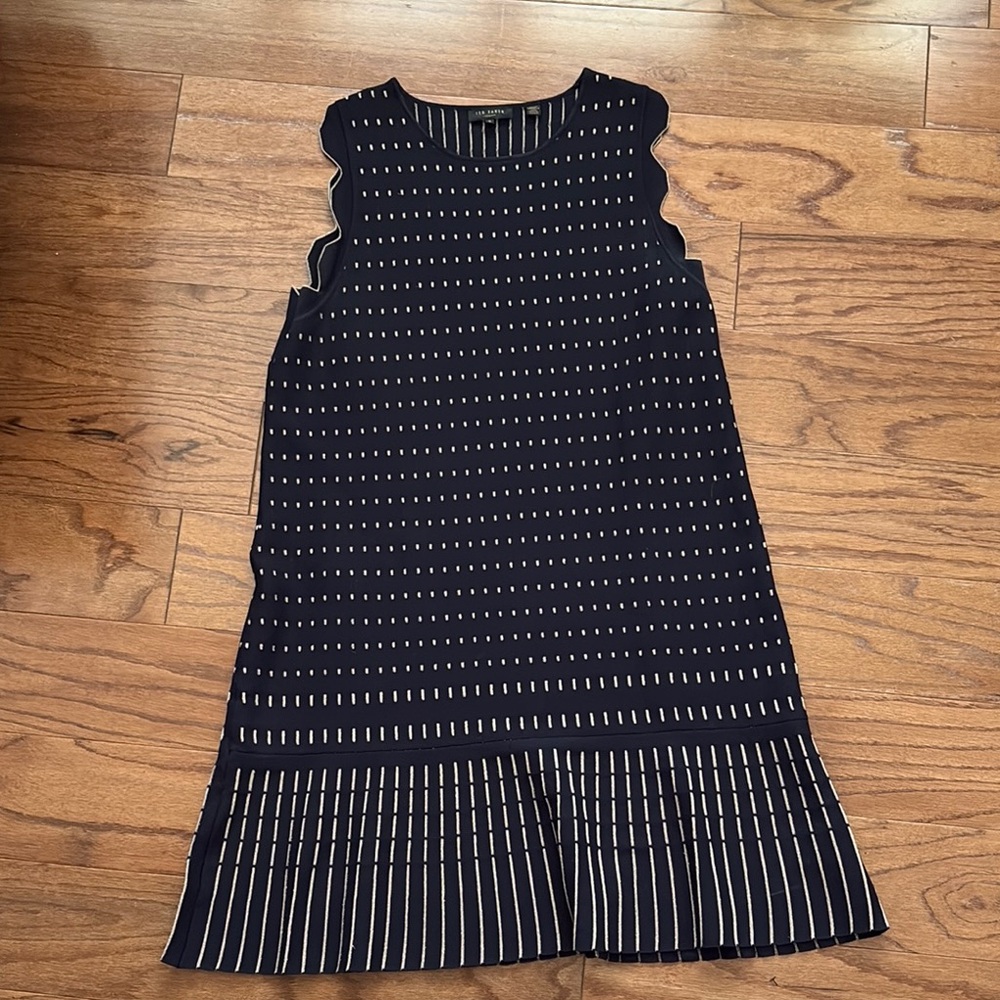 Ted Baker Navy and White Patterned Kids Dress